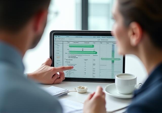 A focused strategic consulting session in a bright office environment