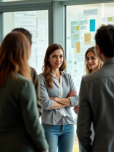 Team collaborating in a bright, modern UK boardroom environment